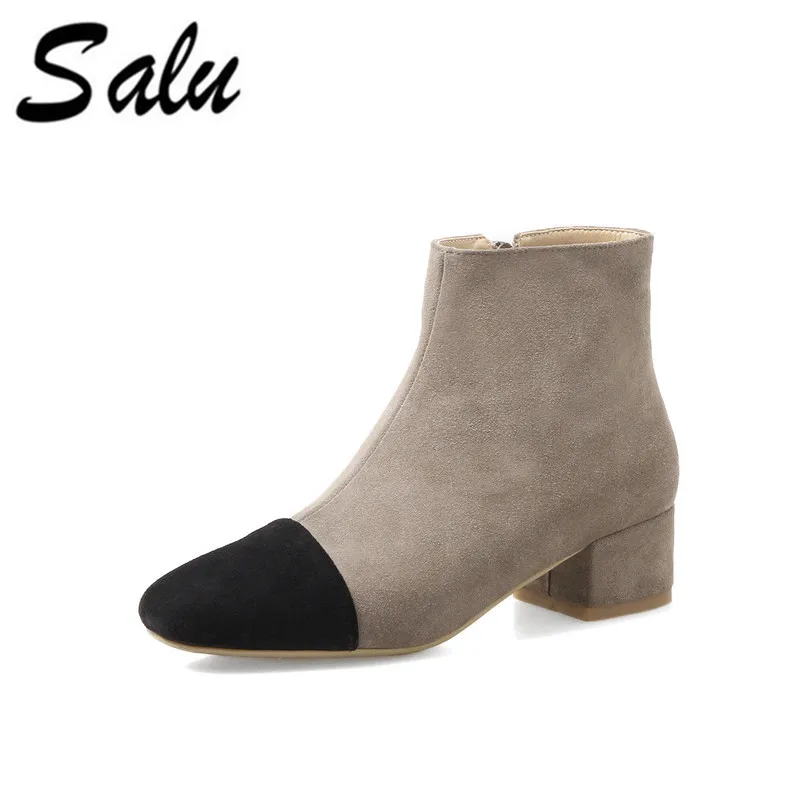 Salu cow Suede Women's Shoes Boots High Quality Genuine Leather Footwear Ankle Boots black Size 34-41
Salu cow Suede Women's Shoes Boots High Quality Genuine Leather Footwear Ankle Boots black Size 34-41