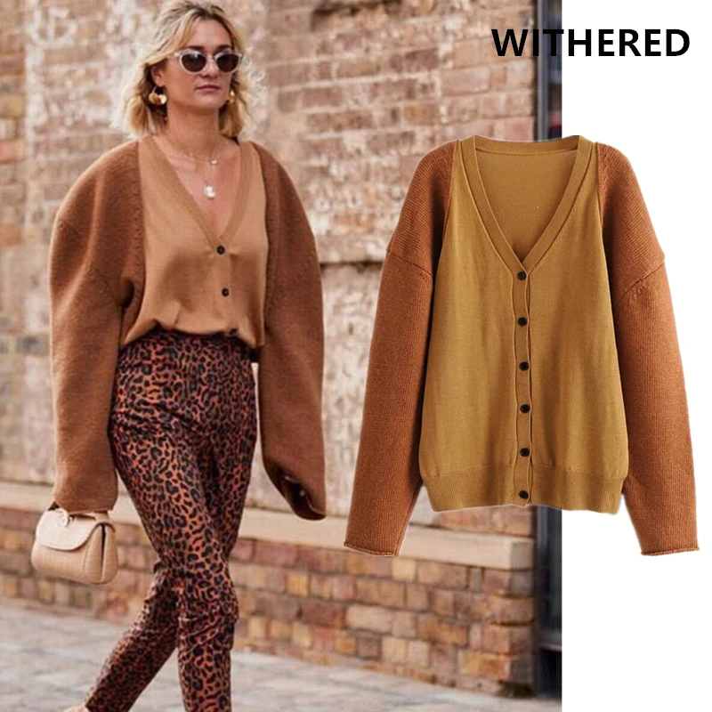Withered ins vintage runway sweater women patchwork oversize boyfriend single breasted cardigan women pullovers jacket plus size
Withered ins vintage runway sweater women patchwork oversize boyfriend single breasted cardigan women pullovers jacket plus size