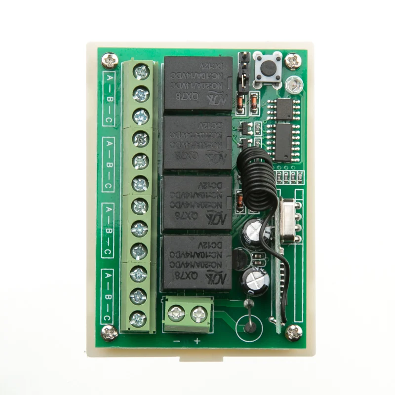 DC12V 4 CH Каналы 4CH RF Беспроводной переключатель системы дистанционного управления приемник, совместимый 315/433,92 МГц
DC12V 4 CH Каналы 4CH RF Беспроводной переключатель системы дистанционного управления приемник, совместимый 315/433,92 МГц