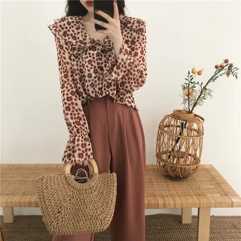 Korean Style Pullover V-neck Flare Sleeve Print Tops Full Length Pants Casual Women Sets Clothes Fashion Womens Clothes
Korean Style Pullover V-neck Flare Sleeve Print Tops Full Length Pants Casual Women Sets Clothes Fashion Womens Clothes