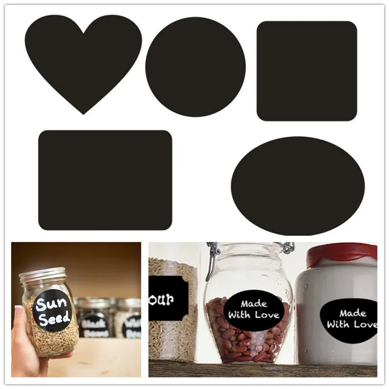 36 шт./компл. наклейка на доску Craft Kitchen Jars Ярлыки органайзеры 5 см x 3 черная