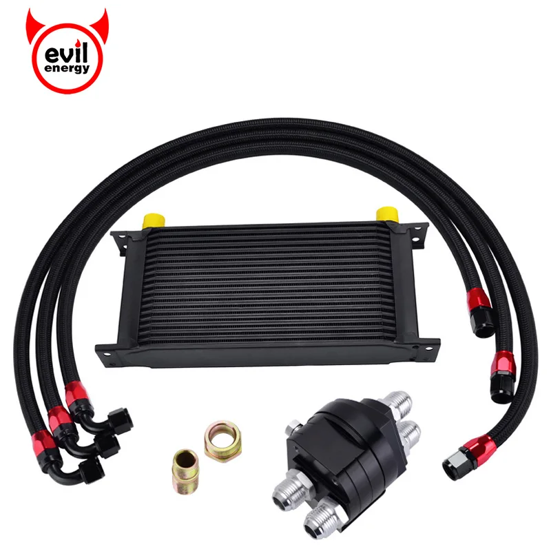 evil energy 19ROW 10AN Transmission Oil Cooler+Oil Adapter Filter Cooler Plate+1M/1.2M/1.4M Stainless Steel Braided Hose Line
evil energy 19ROW 10AN Transmission Oil Cooler+Oil Adapter Filter Cooler Plate+1M/1.2M/1.4M Stainless Steel Braided Hose Line