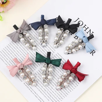 Cute Handmade Ribbon Bowknot Rhinestone Pearl Hair Clips Girls Women Lady Metal Crystal Hairpins Hair Accessories Barrette
Cute Handmade Ribbon Bowknot Rhinestone Pearl Hair Clips Girls Women Lady Metal Crystal Hairpins Hair Accessories Barrette