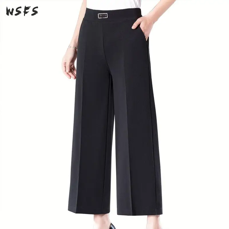 Summer Black Wide Leg Pants Middle Aged Womens Trousers Pants Thin Loose Casual Office Ladies High Electric Waist Pants Trousers
Summer Black Wide Leg Pants Middle Aged Womens Trousers Pants Thin Loose Casual Office Ladies High Electric Waist Pants Trousers