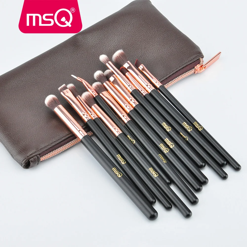 MSQ 12pcs Eyeshadow Makeup Brushes Set Concealer Eye Shadow Blending Eyeliner Dtail pincel maquiagem Rose Gold Make Up Brush|makeup brush set|brush