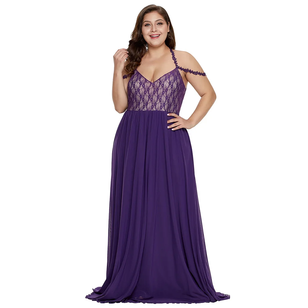 Summer Western Style Fashion Cute Solid Color Transparent Women Casual Long Strap V-Neck Halter Openwork Large Size Lace Dress
Summer Western Style Fashion Cute Solid Color Transparent Women Casual Long Strap V-Neck Halter Openwork Large Size Lace Dress