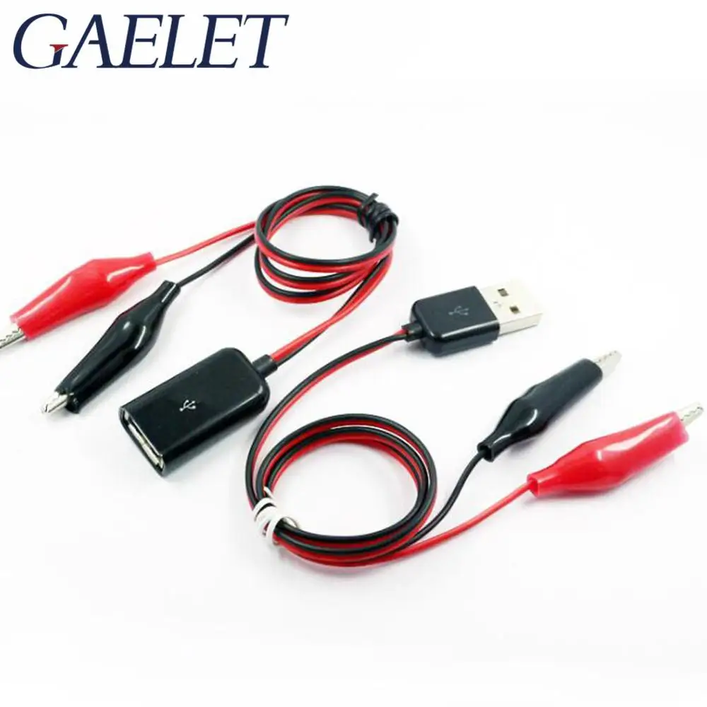 Dual Male Alligator Test Clips Clamp to USB Female Male Adapter Cable Connector Power Supply Adapter Wire Middle 60cm
Dual Male Alligator Test Clips Clamp to USB Female Male Adapter Cable Connector Power Supply Adapter Wire Middle 60cm