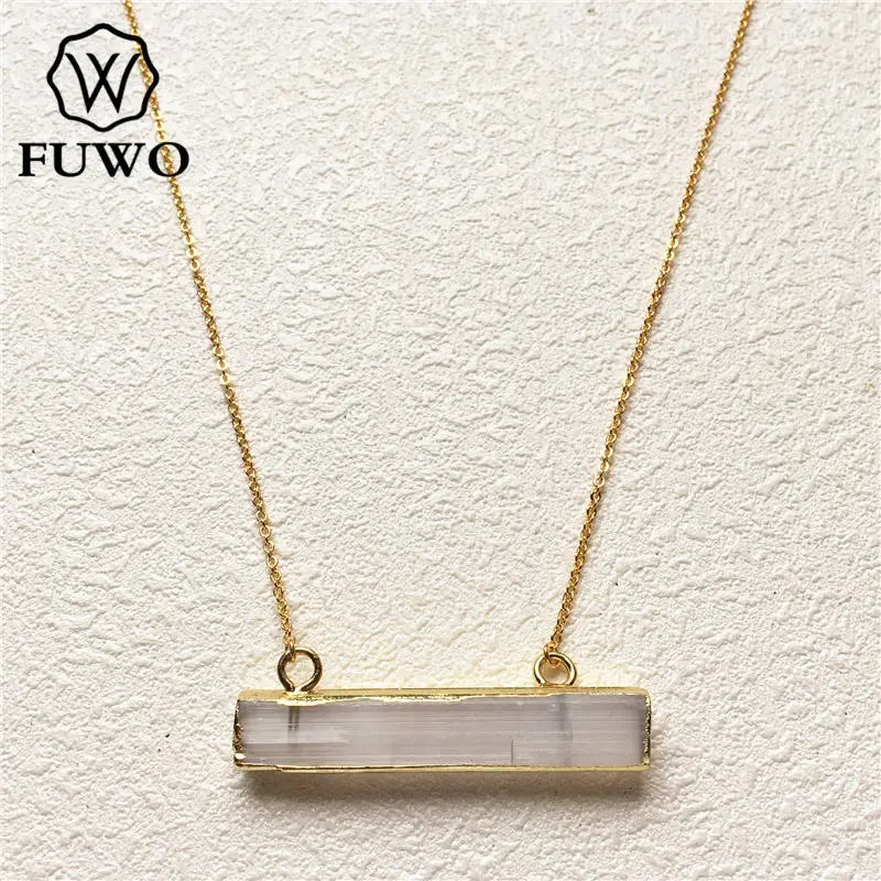FUWO Natural Selenite Pendant Necklace With 24K Gold Filled Brass Chain High Quality Anti-fading Bohemia Jewelry Wholesale NC066
FUWO Natural Selenite Pendant Necklace With 24K Gold Filled Brass Chain High Quality Anti-fading Bohemia Jewelry Wholesale NC066