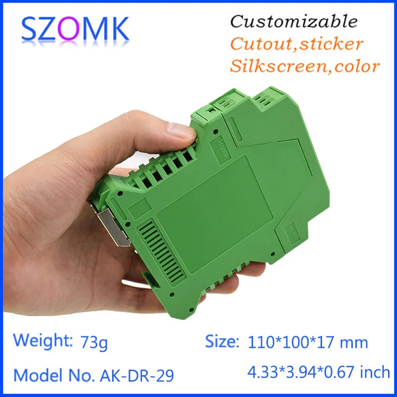 one piece good quality free shipping plastic enclosures abs din rail box diy instrument housing distribution box 110*100*46mm
one piece good quality free shipping plastic enclosures abs din rail box diy instrument housing distribution box 110*100*46mm