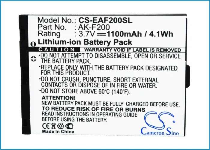 Cameron Sino высокое качество 1100 мАч батарея AK F200 (V1.0) для Emporia/TELME F210 TELME Telme Flip|cameron