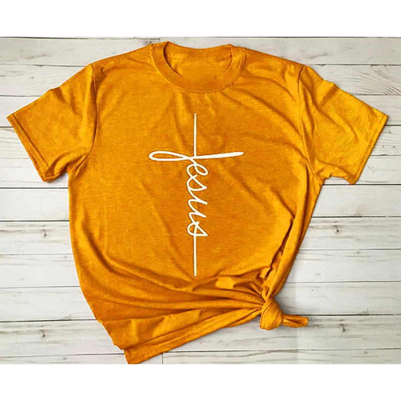 Bigsweety New Fashion Women Tee Tops Christian Cross Letter Print T-shirt Summer Casual Short Sleeve T Shirt O Neck Tops
Bigsweety New Fashion Women Tee Tops Christian Cross Letter Print T-shirt Summer Casual Short Sleeve T Shirt O Neck Tops