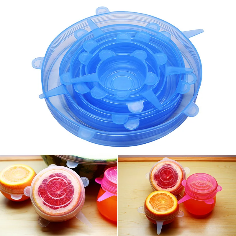 6pcs Food Grade Silicone Stretch Lids Cookware Cover Bowl Pot Lid-Silicone Cover Kitchen Pan Spill Lid For Fruits And Vegetable
6pcs Food Grade Silicone Stretch Lids Cookware Cover Bowl Pot Lid-Silicone Cover Kitchen Pan Spill Lid For Fruits And Vegetable