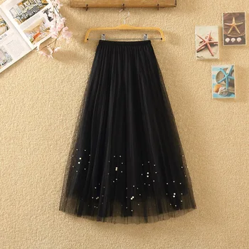 mesh beaded women skirts 2019 summer new A-line solid office lady elegant shirts fashion party bottoms
mesh beaded women skirts 2019 summer new A-line solid office lady elegant shirts fashion party bottoms