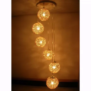 6 Light Natural Rattan Woven Ball Pendant Light Free Shipping Living Room Pendant Lamp Bedroom Hallway Gallery Pendant Lighting
6 Light Natural Rattan Woven Ball Pendant Light Free Shipping Living Room Pendant Lamp Bedroom Hallway Gallery Pendant Lighting