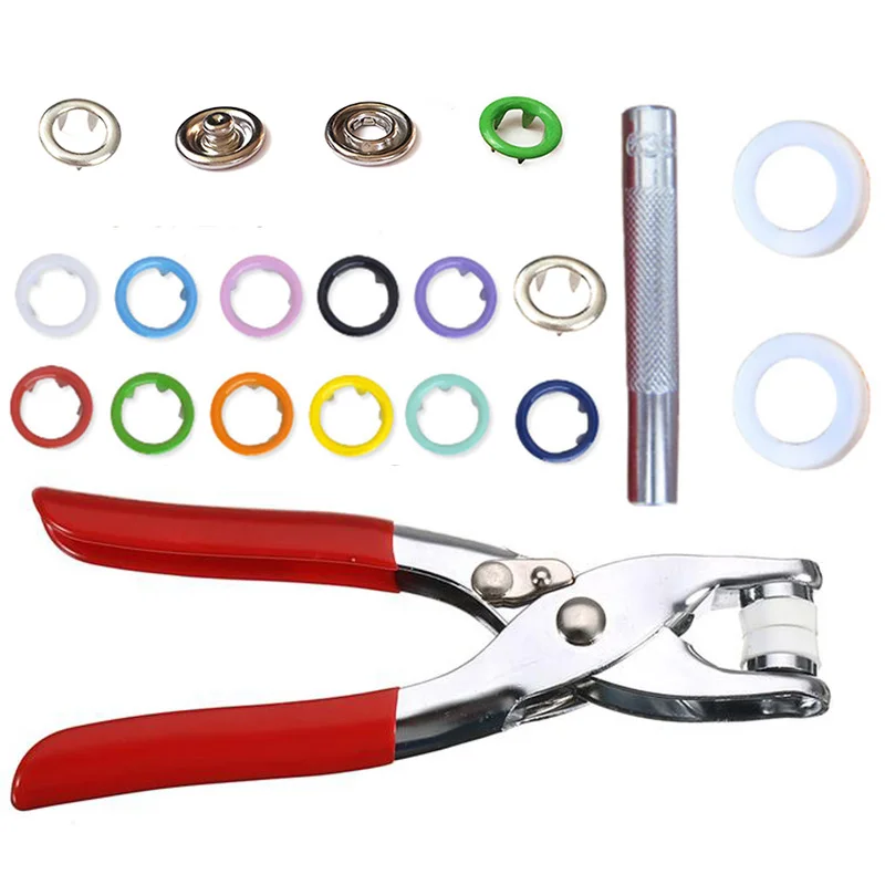 100 Sets 10 Colors 9.5mm Metal Sewing Buttons Prong Ring Press Studs Snap Fasteners + 1PCS Clip Pliers
100 Sets 10 Colors 9.5mm Metal Sewing Buttons Prong Ring Press Studs Snap Fasteners + 1PCS Clip Pliers