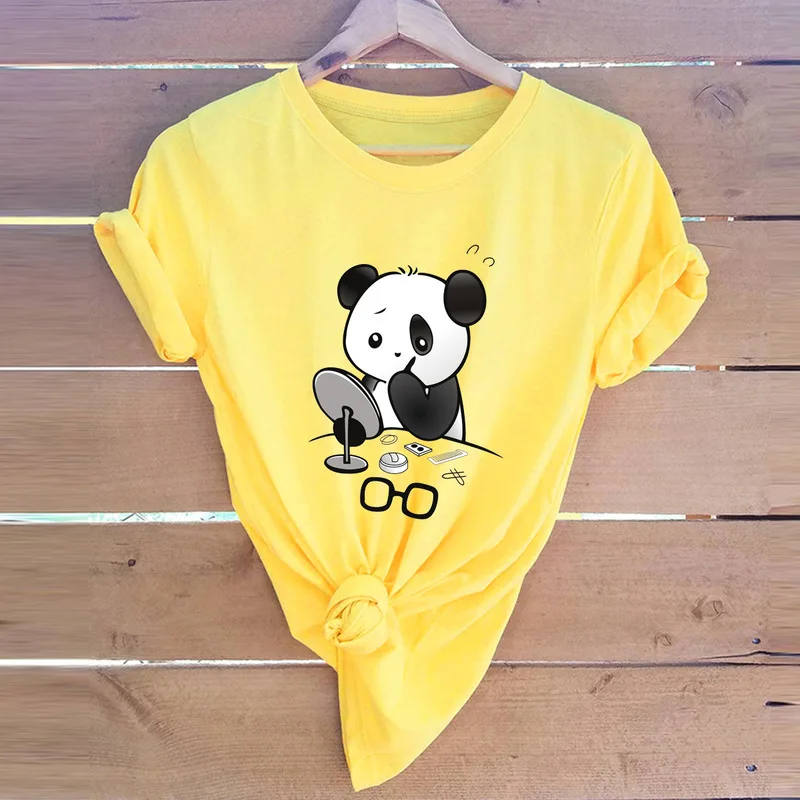 2019 Summer Women Tshirts Panda Put on Makeup Fashion Female T Shirt 100% Cotton O-Neck Short Sleeve T-Shirts New Casual Tops
2019 Summer Women Tshirts Panda Put on Makeup Fashion Female T Shirt 100% Cotton O-Neck Short Sleeve T-Shirts New Casual Tops