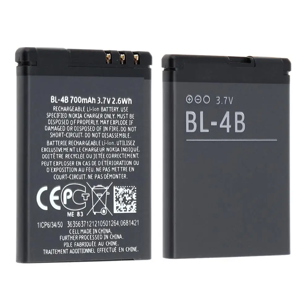 BL-4B 3.7V 700mAh Phone Built-in Rechargeable Li-ion Replacement Battery for Nokia 2630 7373 N75 N76 6111 5000 7070 7500 2660
BL-4B 3.7V 700mAh Phone Built-in Rechargeable Li-ion Replacement Battery for Nokia 2630 7373 N75 N76 6111 5000 7070 7500 2660