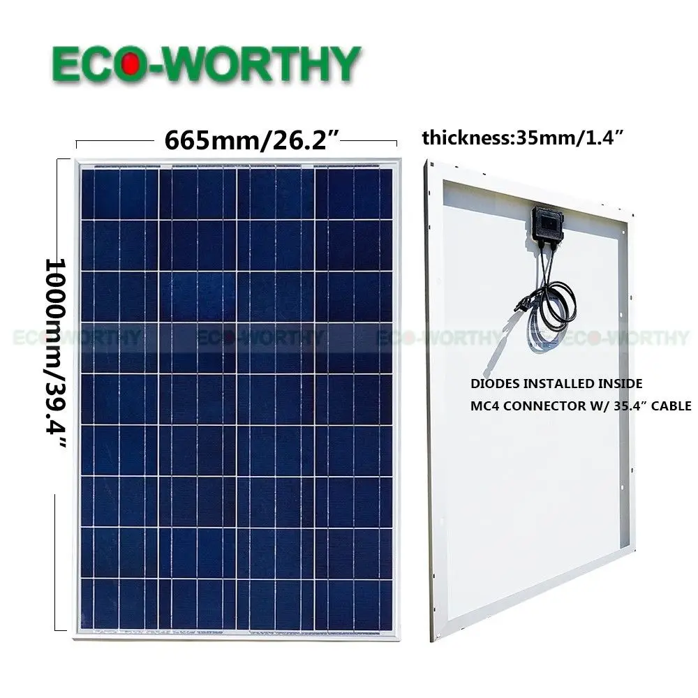 

1kw 1000W 18V Polycrystalline 10pcs 100w Solar Panels for 12v Battery off Grid System Solar for Home solar panel solar System