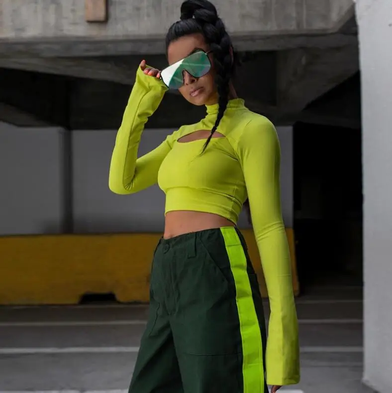 long flare sleeve hollow out split sext bodycon high neck crop tops 2018 autumn winter women fashion solid T-shirt
long flare sleeve hollow out split sext bodycon high neck crop tops 2018 autumn winter women fashion solid T-shirt