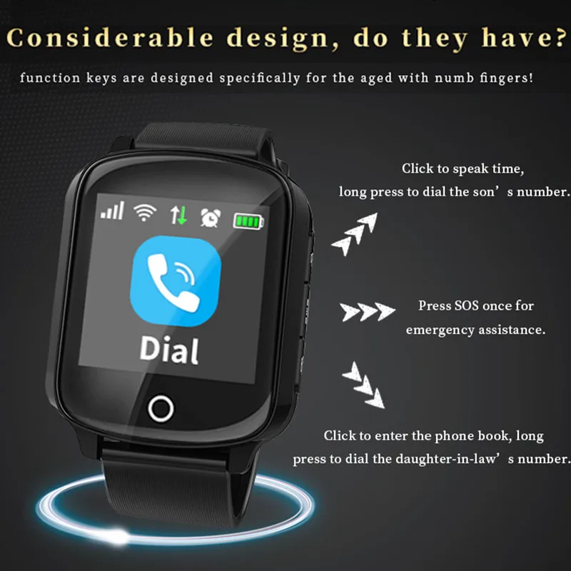New Smart Watch Phone Elder SOS GPS Tracker Heart Rate Detection Watch Men Waterproof Fall Alarm Smartwatch 600mah pk D100 watch
New Smart Watch Phone Elder SOS GPS Tracker Heart Rate Detection Watch Men Waterproof Fall Alarm Smartwatch 600mah pk D100 watch