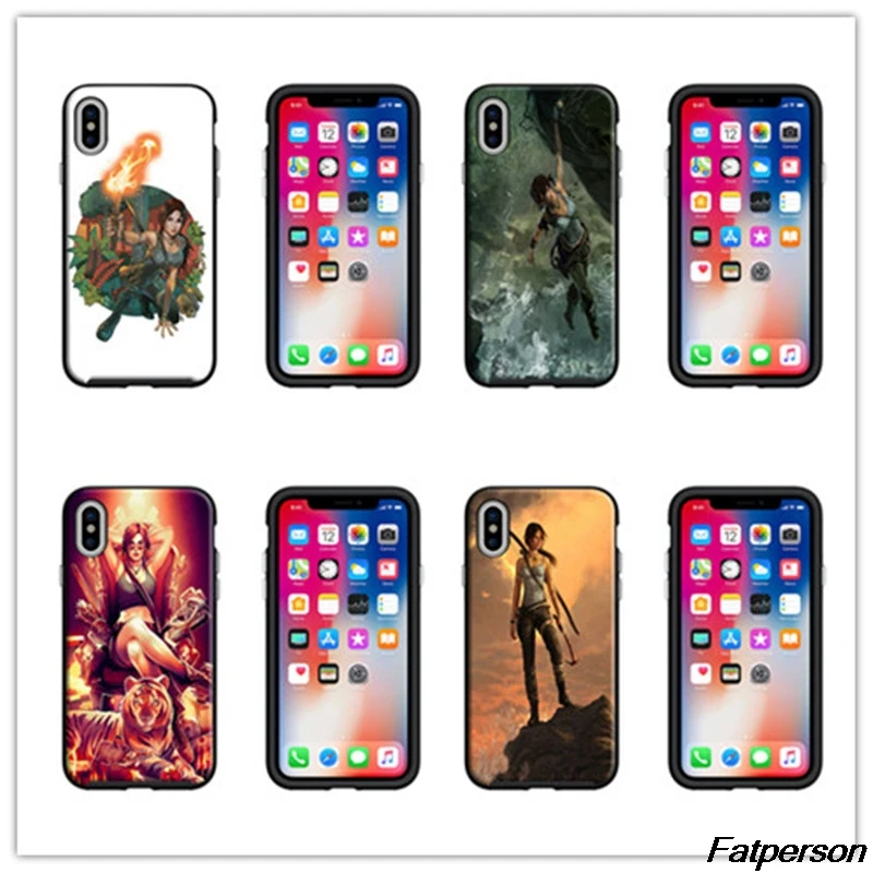Tomb Raider черный мягкий силиконовый чехол для телефона из ТПУ Apple iPhone X 8 8plus 7 7plus 6 6splus 5