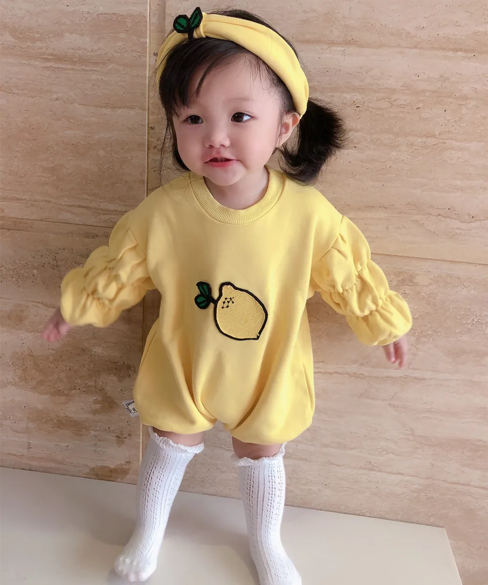 Ins Baby Spring Lemon Jumpsuit Baby Crawl Clothes Girl Lovely Autumn Jacket Outwear + Hairband
Ins Baby Spring Lemon Jumpsuit Baby Crawl Clothes Girl Lovely Autumn Jacket Outwear + Hairband