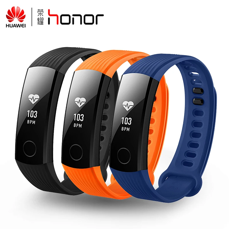 

In Stock Original Huawei Honor Band 3 Smart Wristband Swimmable 5ATM 0.91" OLED Screen Touchpad Heart Rate Monitor Push Message