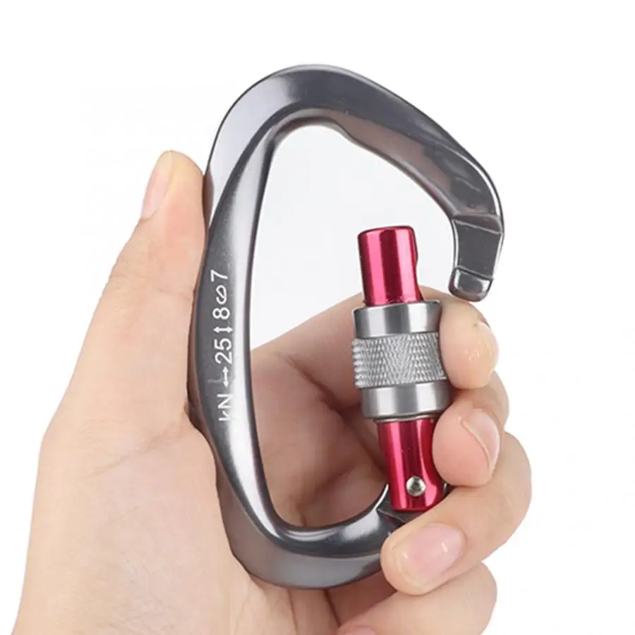 25KN Outdoor Climbing Buckle Hook Aluminum D-shape Carabiner Buckle Outdoor Climbing Buckle Hanging Hook Keychain Tool
25KN Outdoor Climbing Buckle Hook Aluminum D-shape Carabiner Buckle Outdoor Climbing Buckle Hanging Hook Keychain Tool