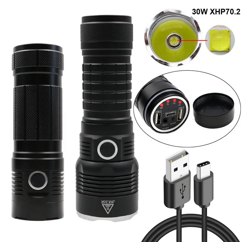 Hunting spotlight XLamp xhp70.2 most powerful led flashlight usb torch xhp70 18650 Rechargeable battery lantern usb output port
Hunting spotlight XLamp xhp70.2 most powerful led flashlight usb torch xhp70 18650 Rechargeable battery lantern usb output port