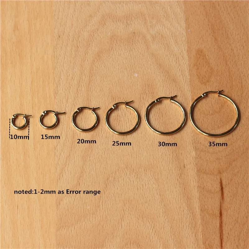 All Size 10mm to 70mm 316 L Stainless Steel Big Size Round Shape Hoop Earrings Vacuum Plating No Easy Fade Allergy Free
All Size 10mm to 70mm 316 L Stainless Steel Big Size Round Shape Hoop Earrings Vacuum Plating No Easy Fade Allergy Free