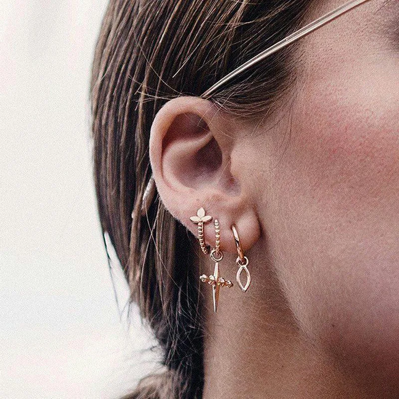 Gold Color Flower Cross Circle Stud Earrings For Women Simple Design Round Alloy Earring Bohemia Party Fashion Jewelry A449
Gold Color Flower Cross Circle Stud Earrings For Women Simple Design Round Alloy Earring Bohemia Party Fashion Jewelry A449