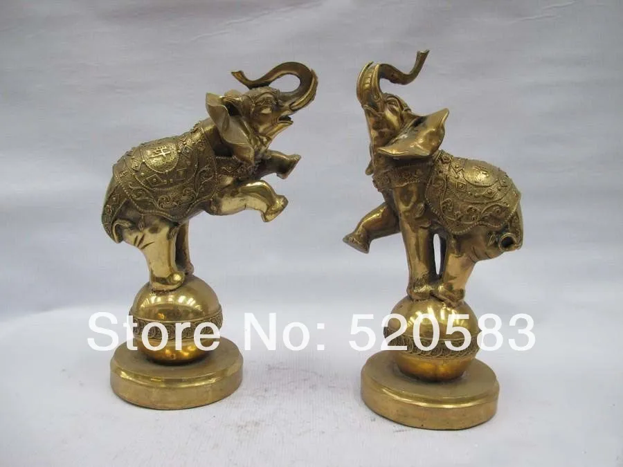 free Lucky Chinese Brass Feng shui Gather wealth Two Elephant on Ball statue Pair fast
free Lucky Chinese Brass Feng shui Gather wealth Two Elephant on Ball statue Pair fast