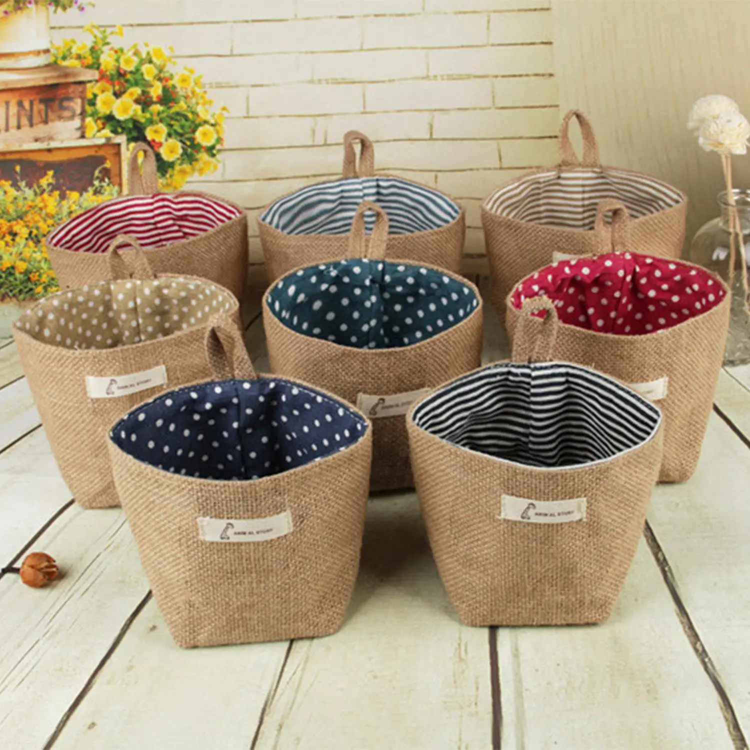 Zakka cotton linen art flower pot small sack hanging jute cotton dot storage basket storage bag
Zakka cotton linen art flower pot small sack hanging jute cotton dot storage basket storage bag