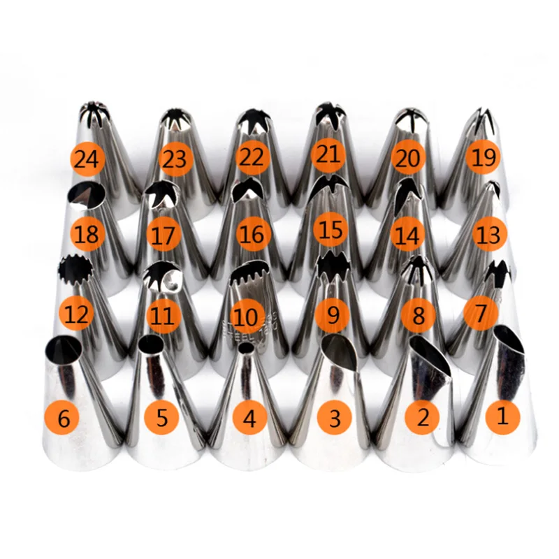 24PCS/Set Lots Large Stainless Steel Icing Piping Nozzles Tips Set For Cake Decorating Home Kitchen Baking Sugar Craft Tools
24PCS/Set Lots Large Stainless Steel Icing Piping Nozzles Tips Set For Cake Decorating Home Kitchen Baking Sugar Craft Tools