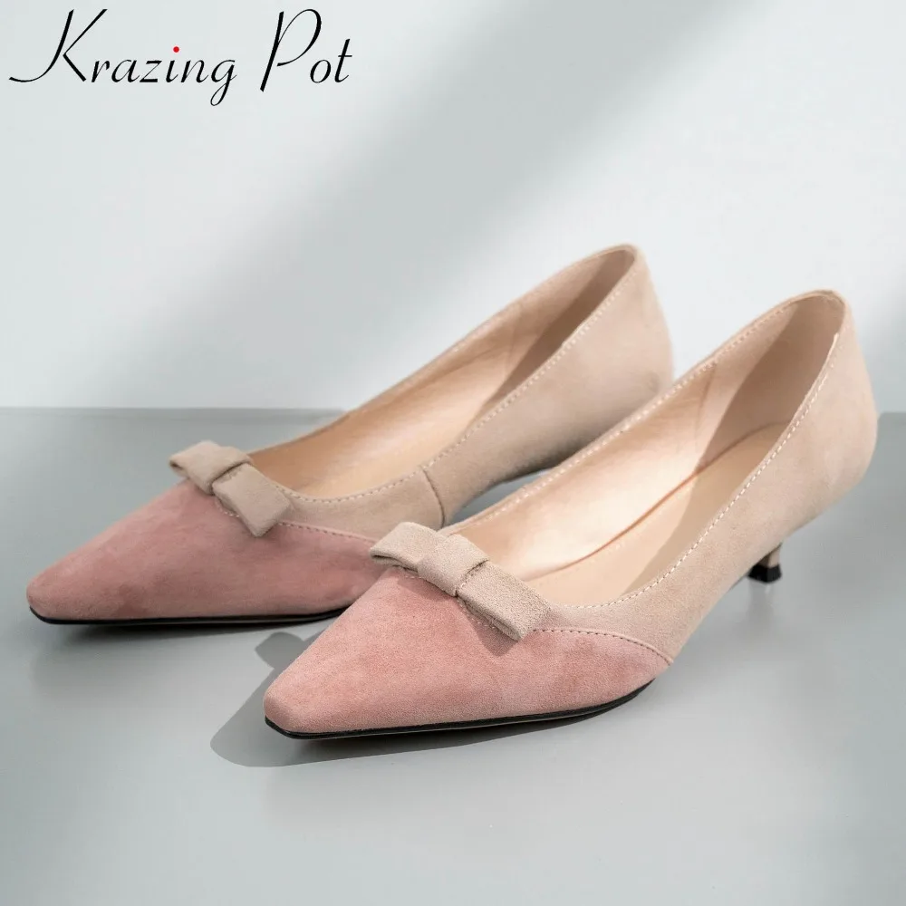 Sweet simple style kitten low heels slip on mixed colors butterfly-knot decoration dress career women pumps square toe shoes L70
Sweet simple style kitten low heels slip on mixed colors butterfly-knot decoration dress career women pumps square toe shoes L70