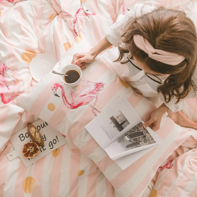 Cilected Pink Striped Flamingo Printed Pillowcase For Princess Girl 100% Cotton Red Heart Pillow Cover Home Bedding Decorative
Cilected Pink Striped Flamingo Printed Pillowcase For Princess Girl 100% Cotton Red Heart Pillow Cover Home Bedding Decorative