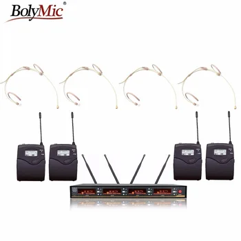 Bolymic Professionall 4X100 Channels UHF Wireless Headset microphone microfono condensador 
Bolymic Professionall 4X100 Channels UHF Wireless Headset microphone microfono condensador
