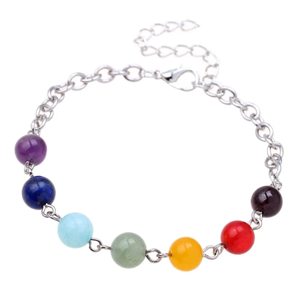 7 color chakra natural stone and silver color elastic bracelet Buddha beads energy om yoga lava beads bracelet
7 color chakra natural stone and silver color elastic bracelet Buddha beads energy om yoga lava beads bracelet