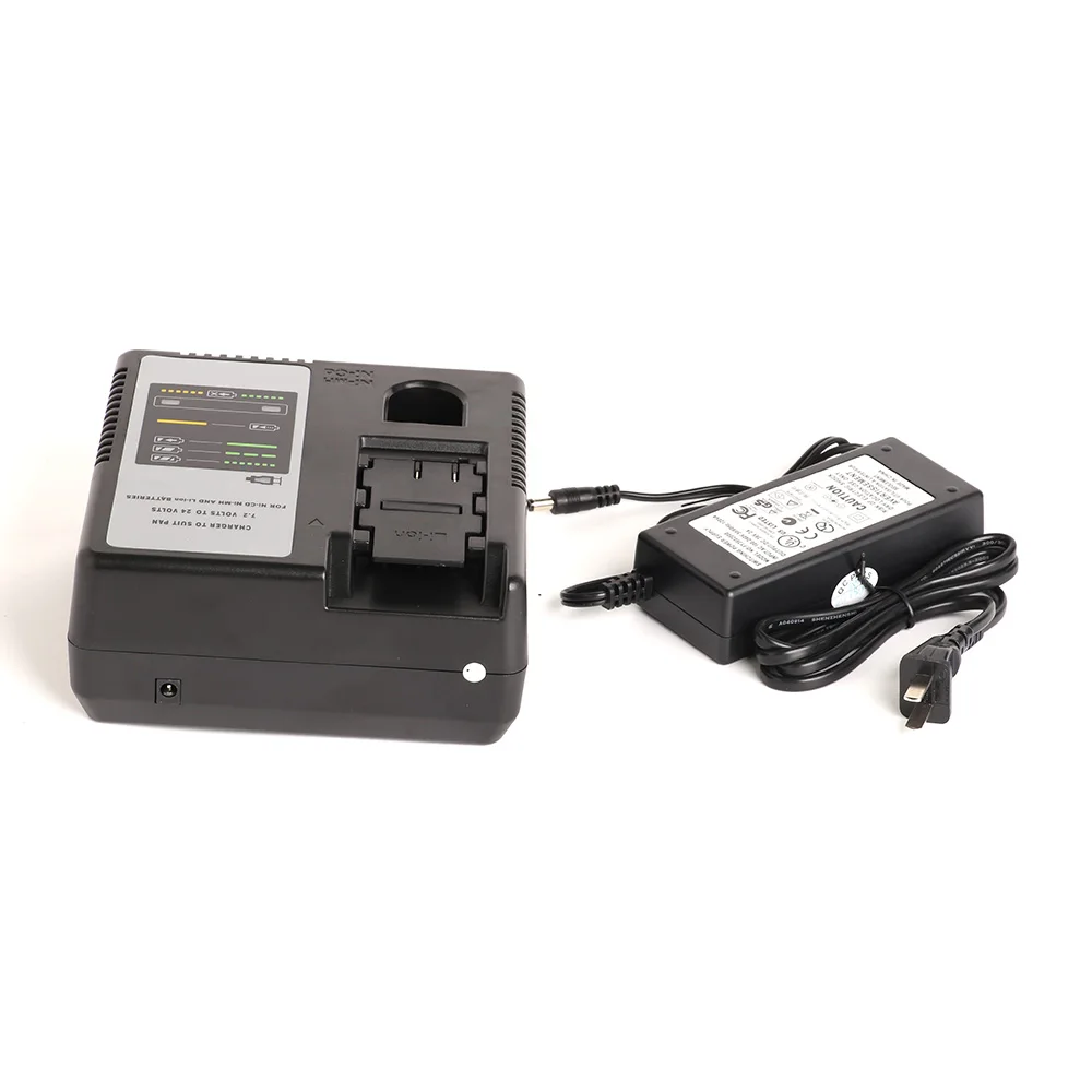 Power Tool Battery Charger for Pan 7.2V~24V Ni-CD,Input Voltage:110V~240V Ni-MH and Li-ion batteries
Power Tool Battery Charger for Pan 7.2V~24V Ni-CD,Input Voltage:110V~240V Ni-MH and Li-ion batteries