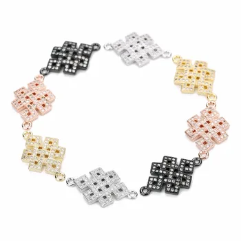 LOULEUR 4 Colors Micro Pave Cubic Zircon Chinese Knot With Two Hole Charm Copper Connectors For Jewelry Bracelet DIY Making
LOULEUR 4 Colors Micro Pave Cubic Zircon Chinese Knot With Two Hole Charm Copper Connectors For Jewelry Bracelet DIY Making