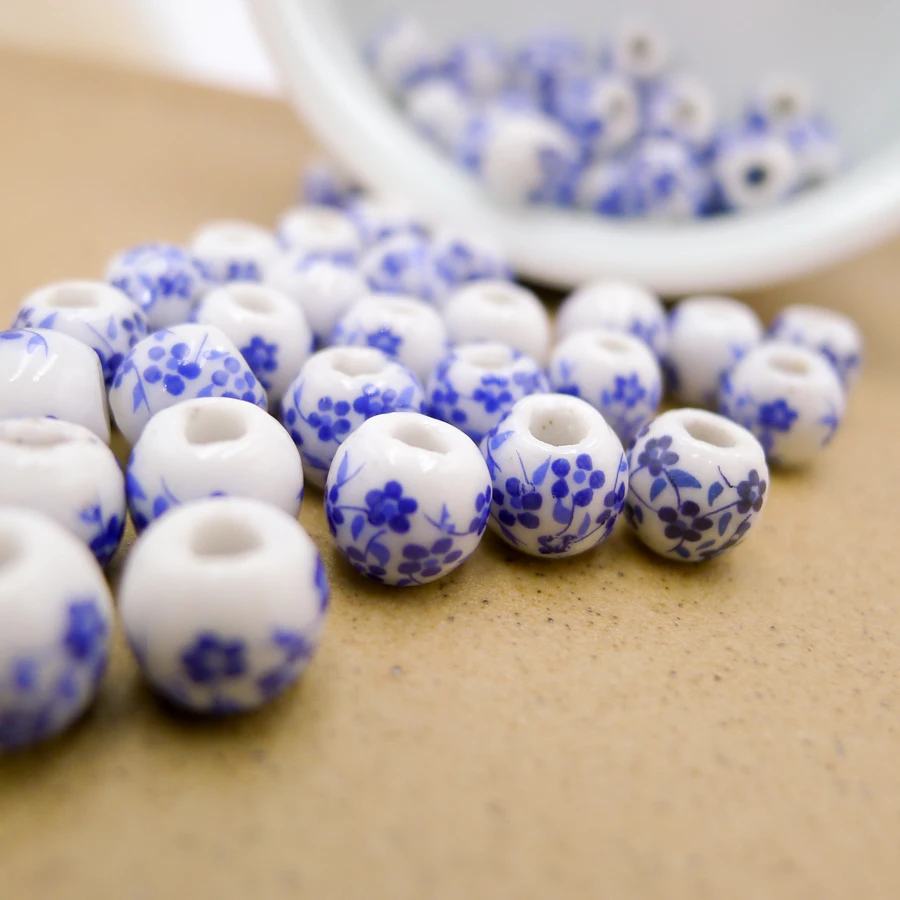Wholesale 100pcs Ceramics Beads Jewelry Round Material DIY Carft Porcelain 8mm Wholesale 100pcs Ceramics Beads Jewelry Round Material DIY Carft Porcelain 8mm