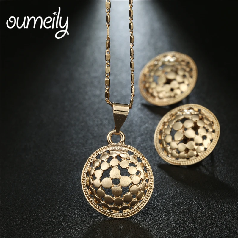 OUMEILY Jewelry Sets Gold Color Women Wedding Jewelry Sets For Brides Round African Costume Jewellery Necklace and Earrings Set
OUMEILY Jewelry Sets Gold Color Women Wedding Jewelry Sets For Brides Round African Costume Jewellery Necklace and Earrings Set