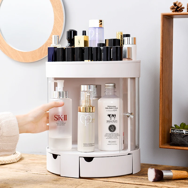 050 Multi-function Fashion Round double door transparent tabletop cosmetics storage box 28.8*25.8*24cm
050 Multi-function Fashion Round double door transparent tabletop cosmetics storage box 28.8*25.8*24cm