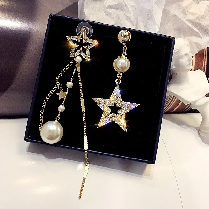 S925 silver needle diamond-encrusted five-pointed star asymmetric earrings female long tassel earrings earrings female
S925 silver needle diamond-encrusted five-pointed star asymmetric earrings female long tassel earrings earrings female