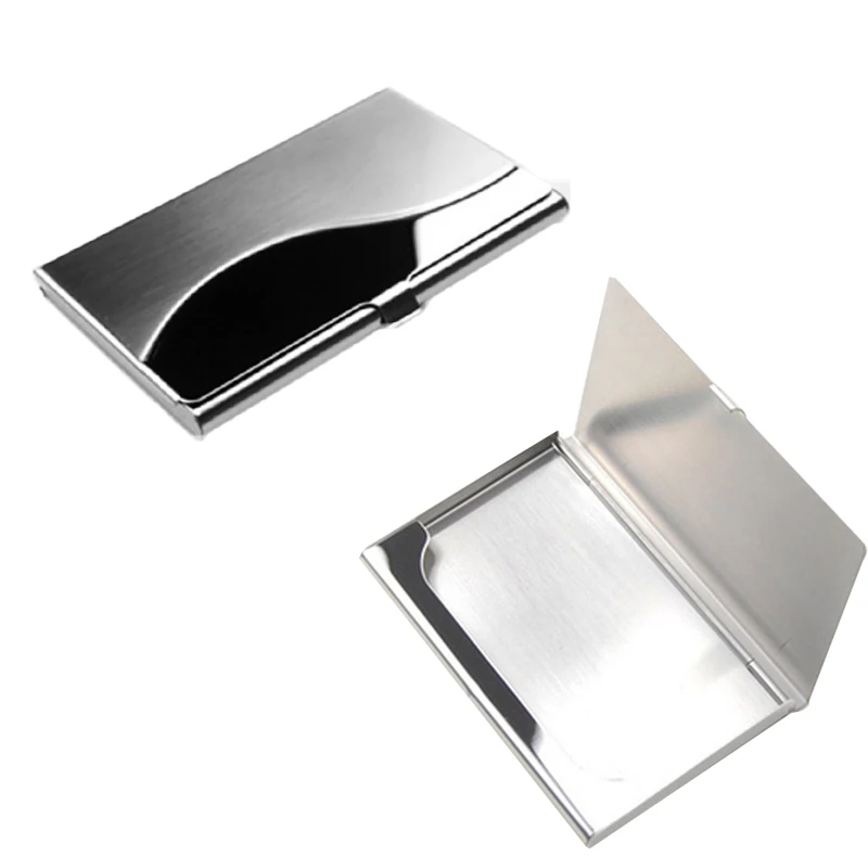 

2019 New 1 Pcs Stainless Steel Card Case Advertising Promotion Metal Holder Men Business ID Credit Card Wallet Male Card Case