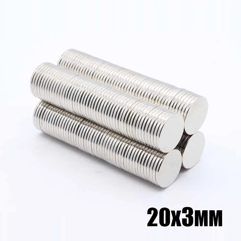 

50pcs 20 x 3 mm N35 Mini Super Strong Rare Earth Fridge Permanet Magnet 20x3 mm Small Round Neodymium Magnet 20*3 mm