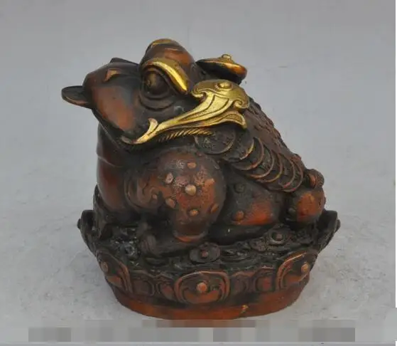 S00035 6"china fengshui bronze wealth money coin ingot gilt lotus toad bufo frog statue (B0413)
S00035 6"china fengshui bronze wealth money coin ingot gilt lotus toad bufo frog statue (B0413)