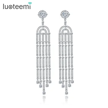 LUOTEEMI Vintage High Quality CZ Crystal Drop Earrings Bridal Accessories White Gold-Color Long Brinco for Women Wedding Jewelry
LUOTEEMI Vintage High Quality CZ Crystal Drop Earrings Bridal Accessories White Gold-Color Long Brinco for Women Wedding Jewelry