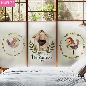 Birds and birdcage pattern frosted static electricity glue-free glass film bathroom bedroom living room Windows door film
Birds and birdcage pattern frosted static electricity glue-free glass film bathroom bedroom living room Windows door film