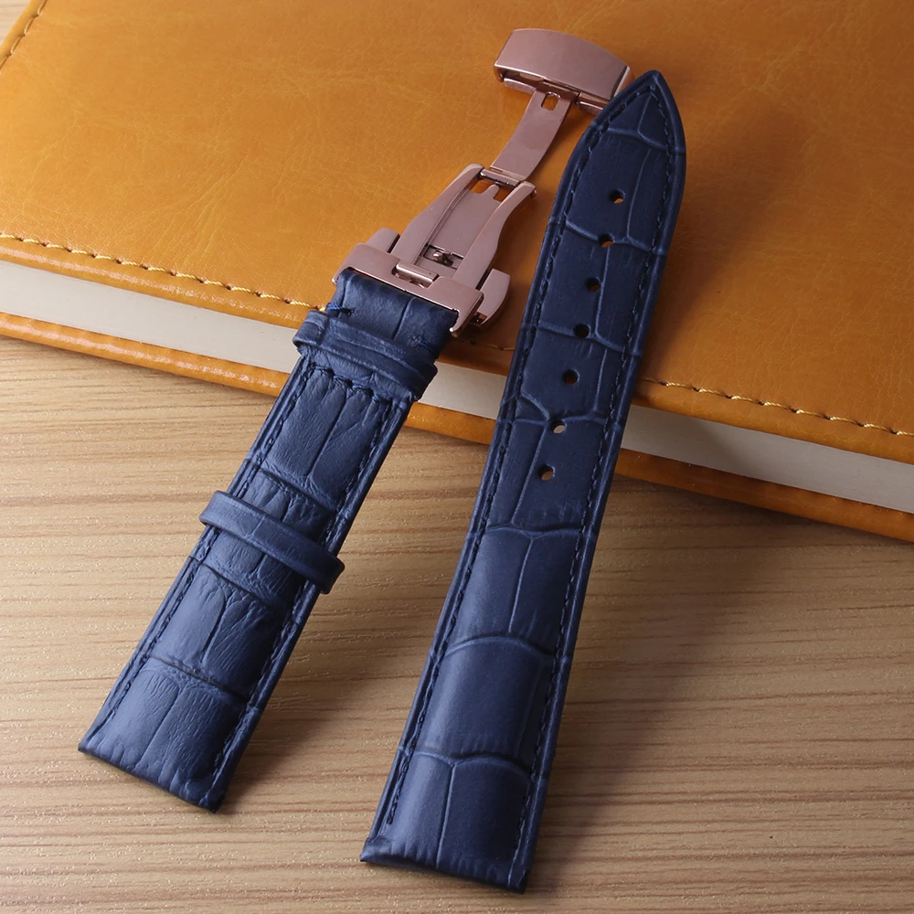 Leather Watchbandes Genuine Watches men accessories stainless steel buckle strap Dark Blue rosegold clasp 20mm 22mm fashion belt
Leather Watchbandes Genuine Watches men accessories stainless steel buckle strap Dark Blue rosegold clasp 20mm 22mm fashion belt